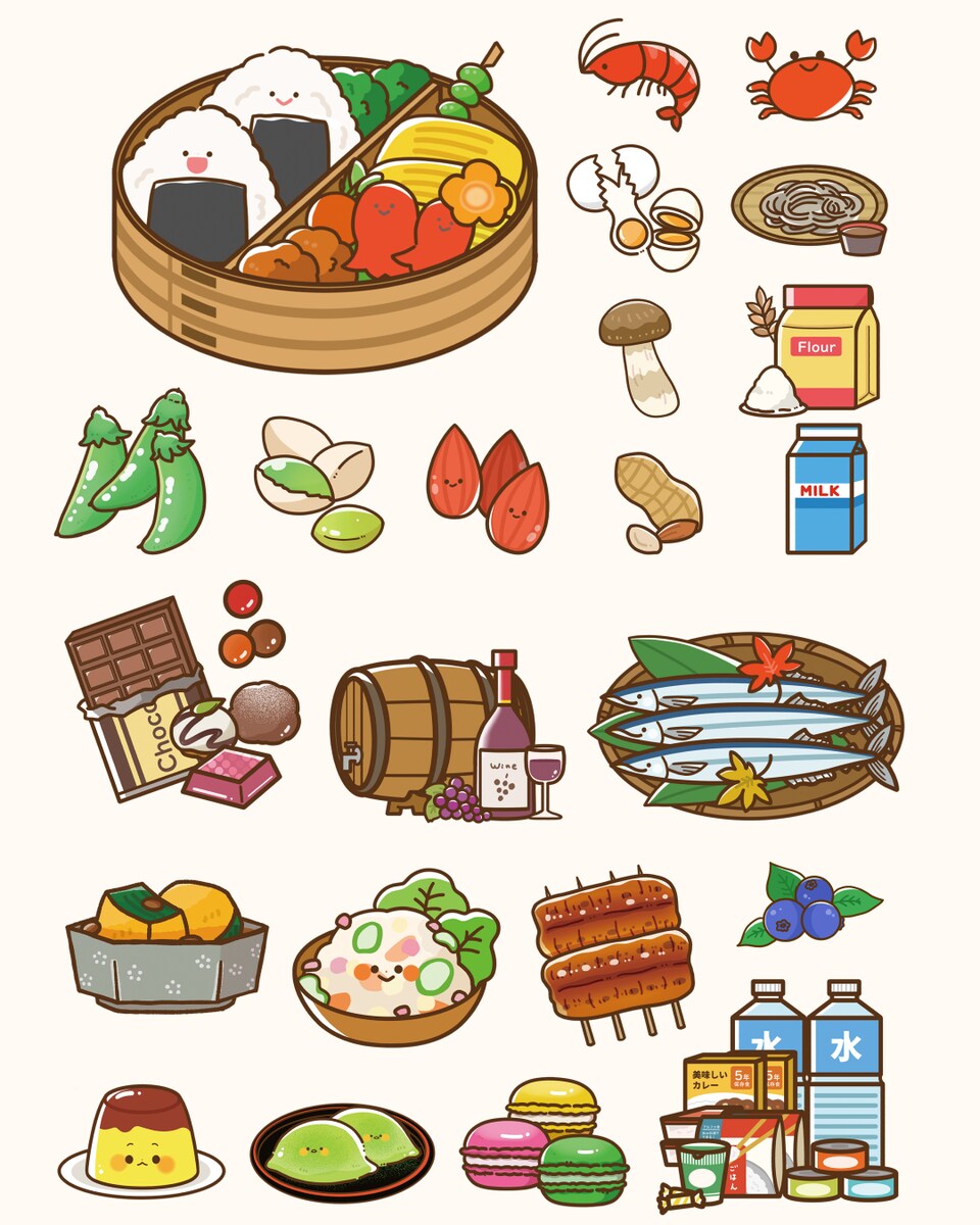 栄養・食べ物に関するイラストカット
