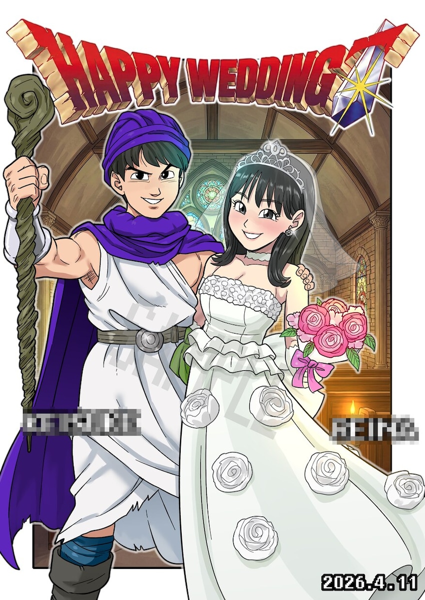 DQ風似顔絵ウェルカムボード