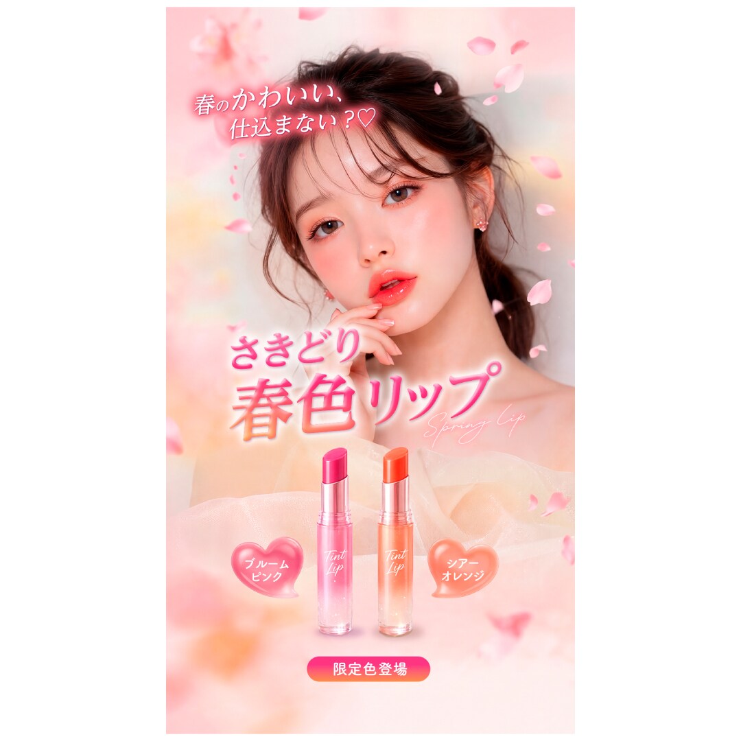 春コスメ（リップ）バナー
