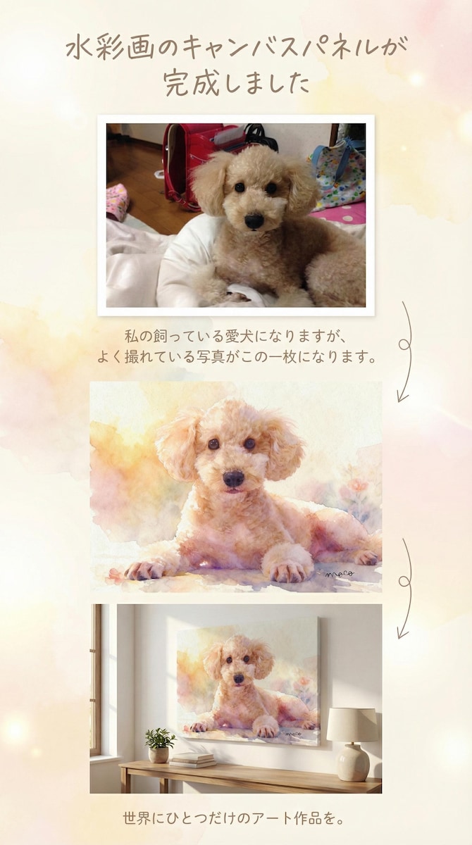 水彩画のキャンバスパネルが完成しました