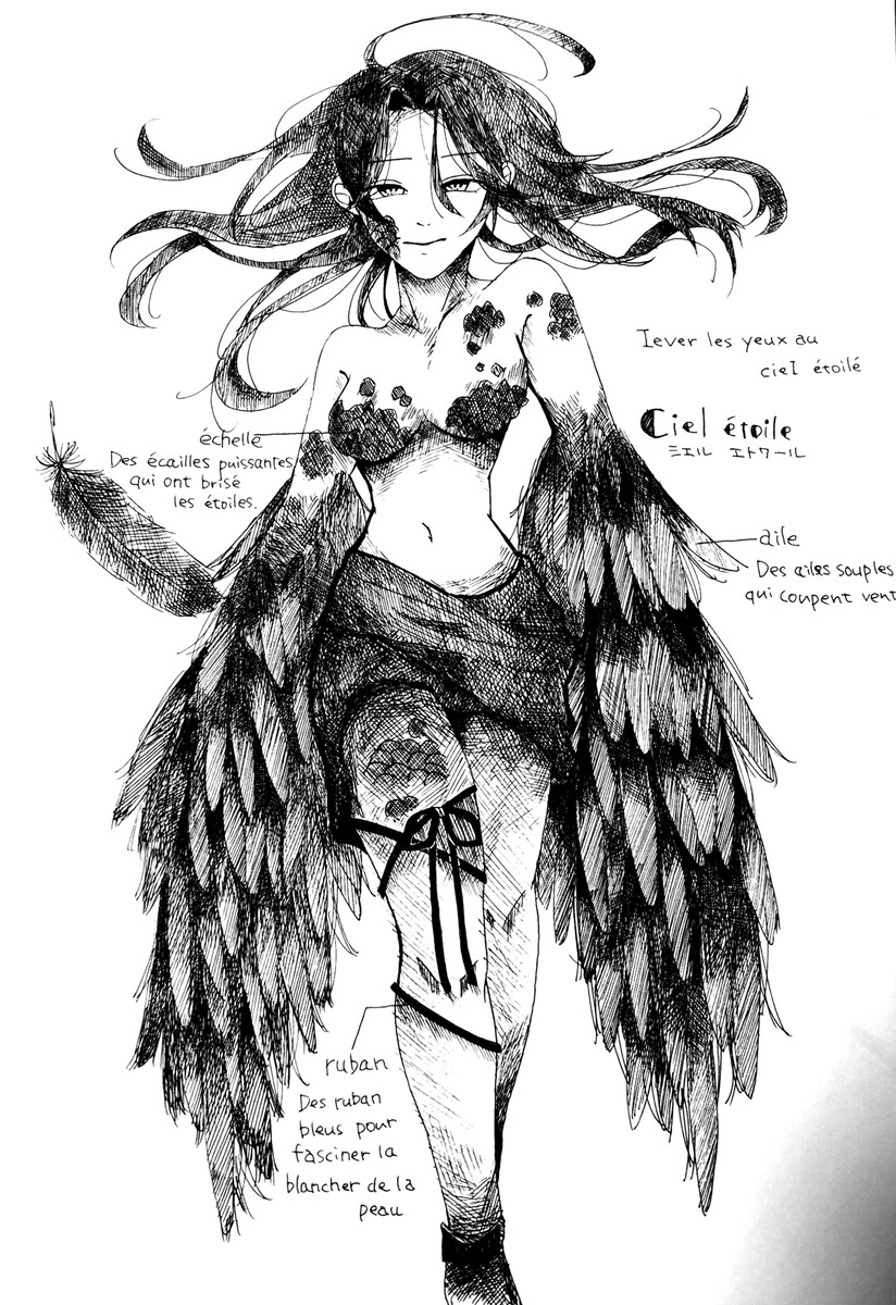 黒を基調としたイラスト