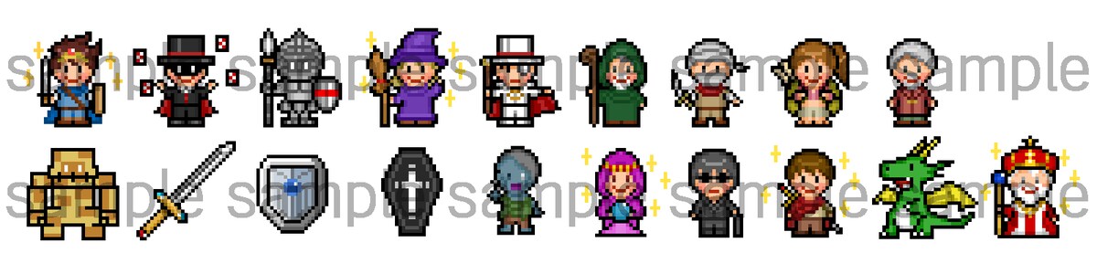 【32x32】カード式ボードゲームチンクエ用ドット絵