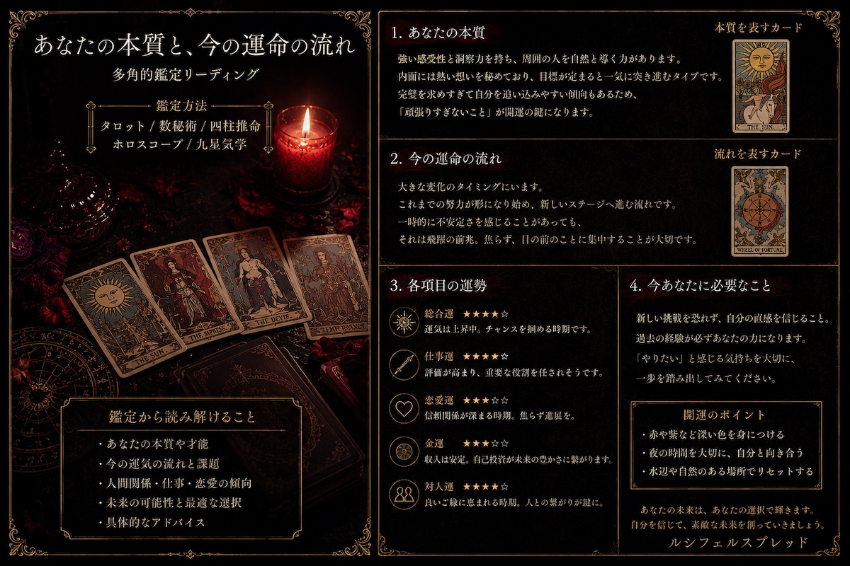 ルシフェルスプレッド｜多角的鑑定リーディング