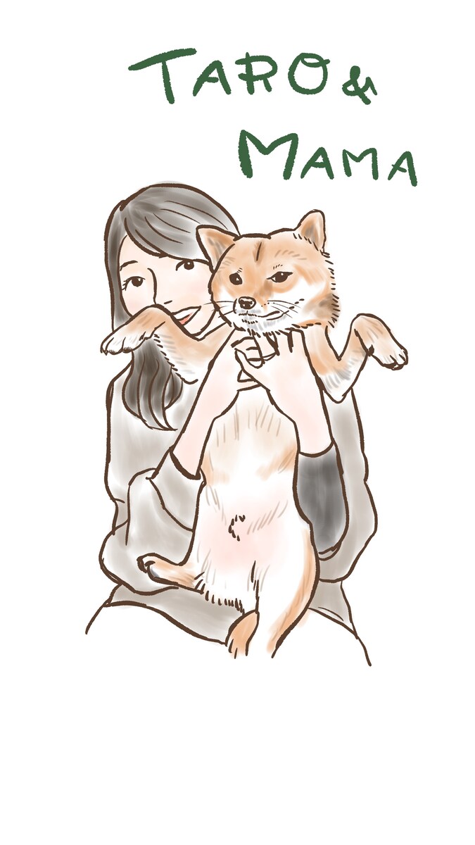 わんちゃんと飼い主さまの似顔絵