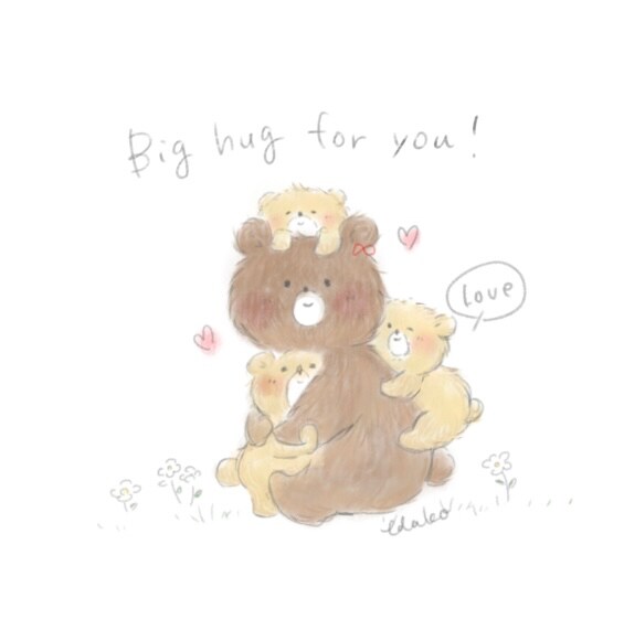 ふわふわクマの親子