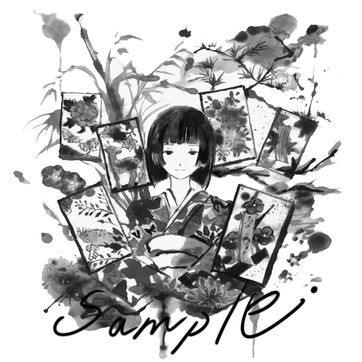 アパレルブランド様ご依頼　水墨画イラスト作成　著作権譲渡