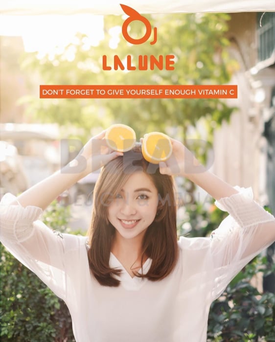 LALUNEオレンジジュースの販促撮影およびデザイン