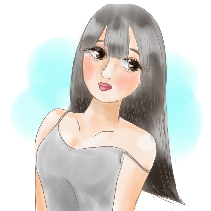 水彩タッチの似顔絵作成