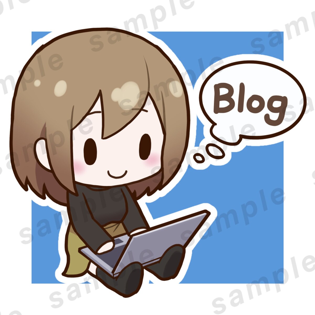 ブログを書く女の子