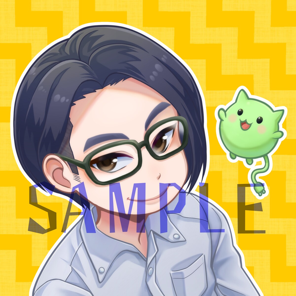 似顔絵アイコン+ミニキャラクター