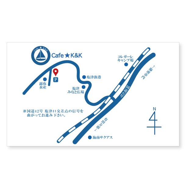 ショップカード裏面に載せる地図を、制作させていただきました。