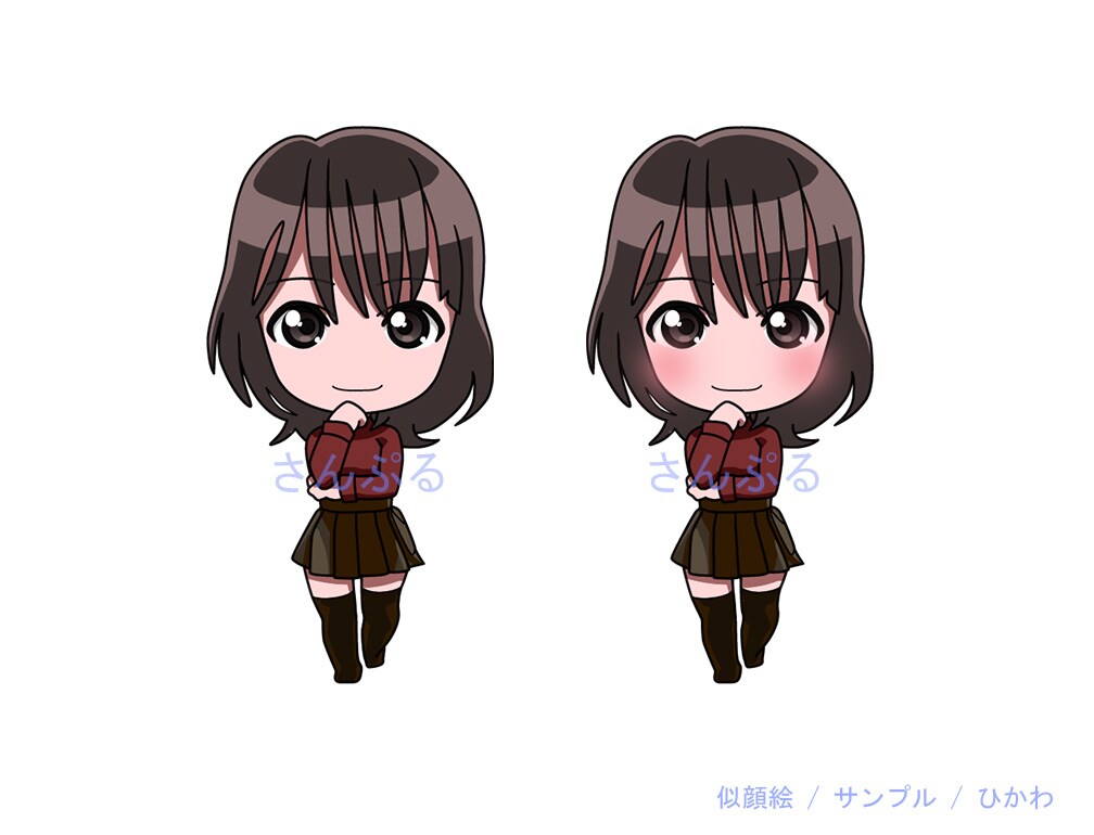 アニメ調のミニキャラ(SD)風似顔絵