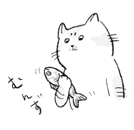 魚おもちゃとネコ