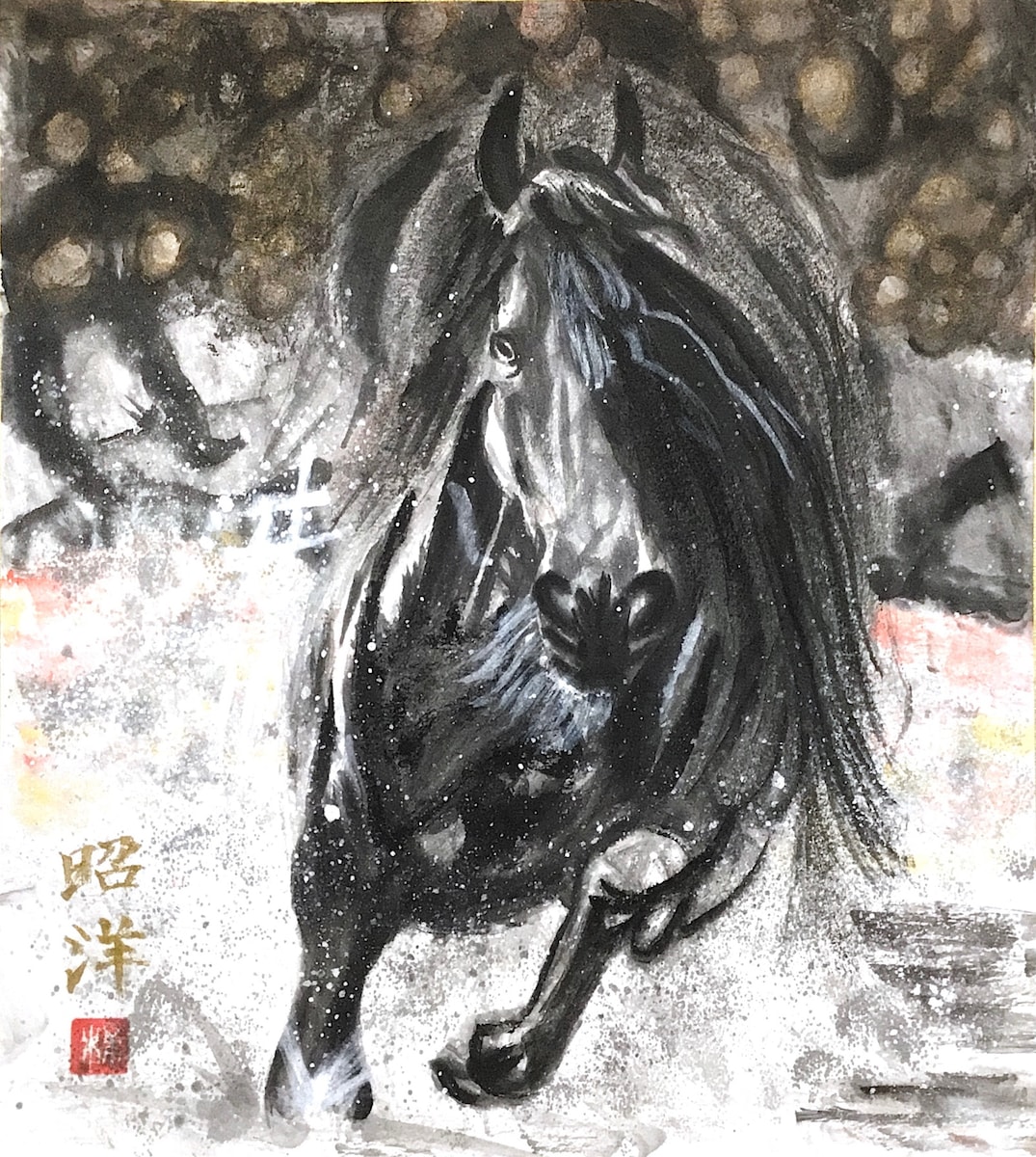 世界一美しい馬「フレデリック」の墨絵作品 | Akihiro Matsuki