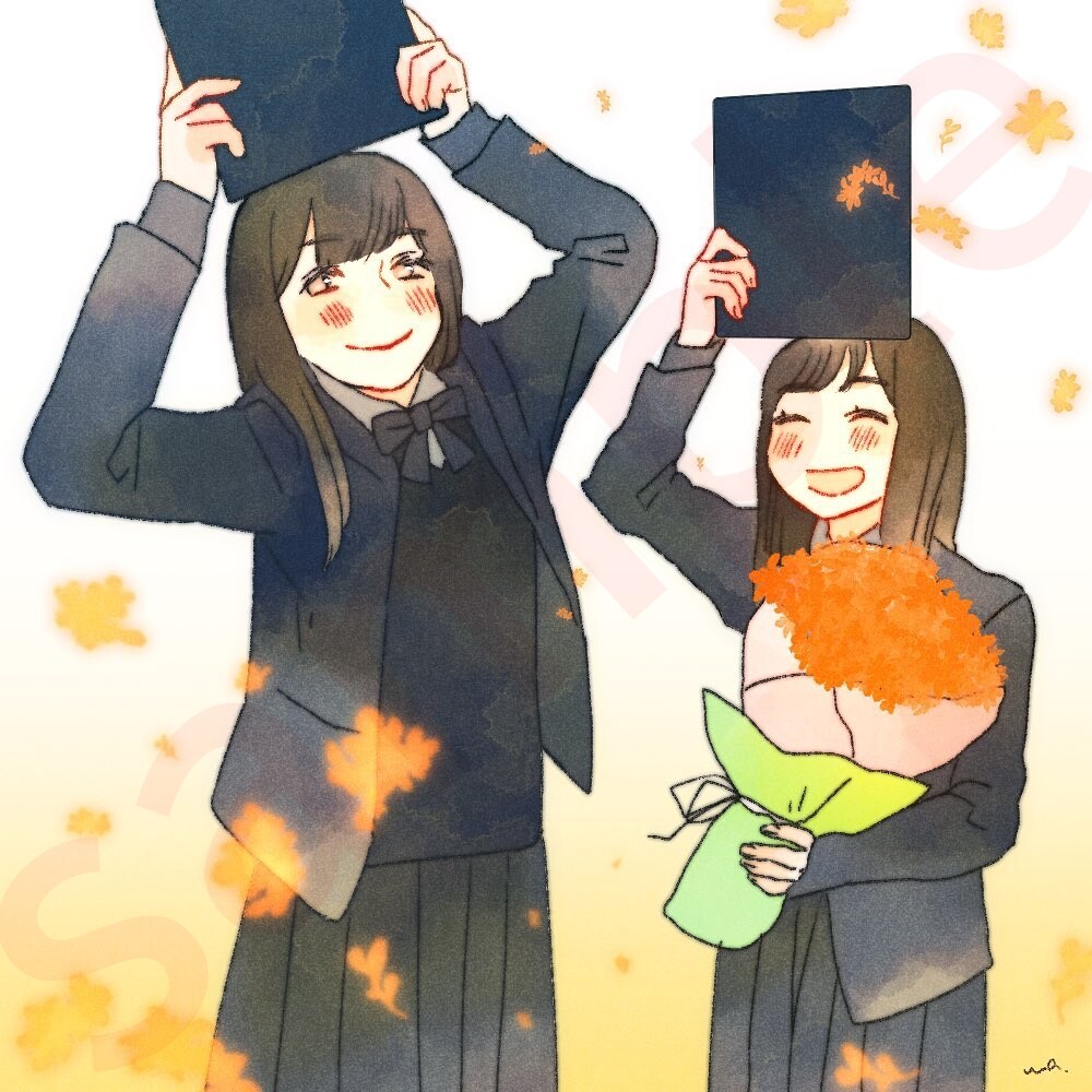 卒業式のお祝い似顔絵