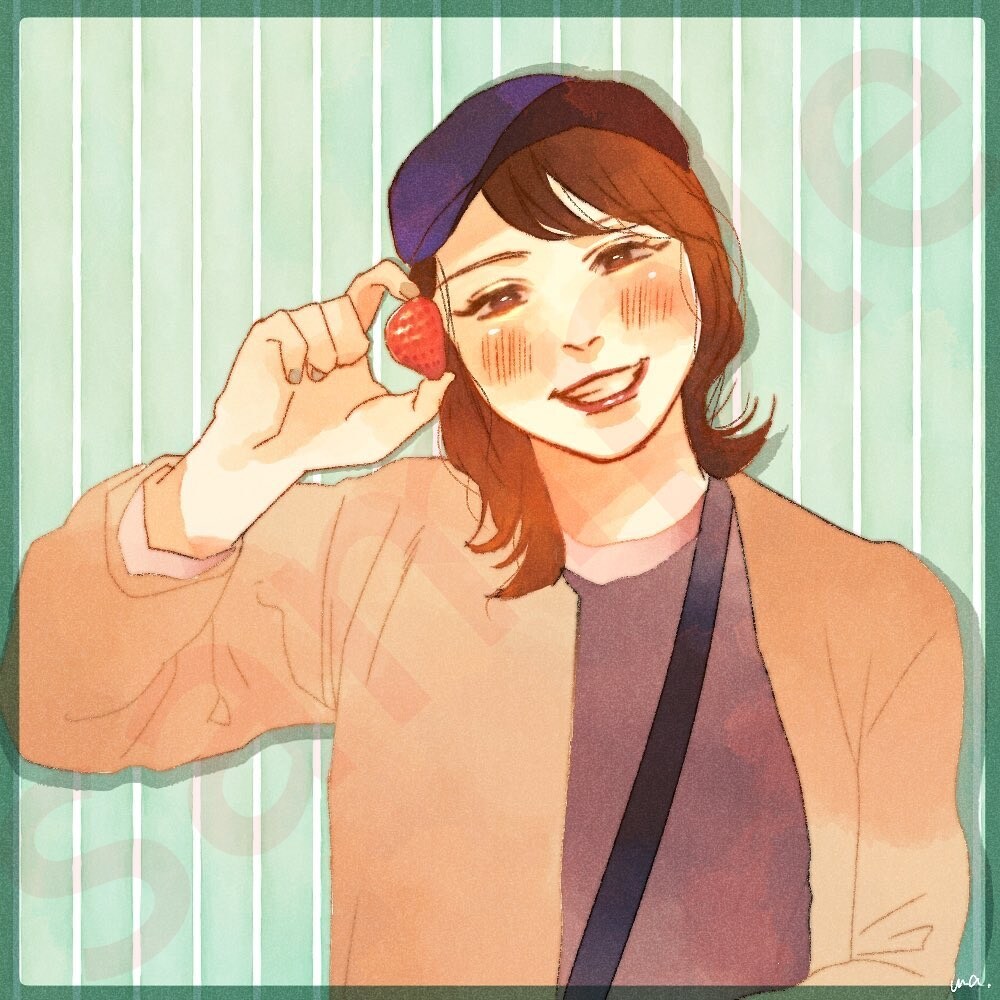 女性の似顔絵