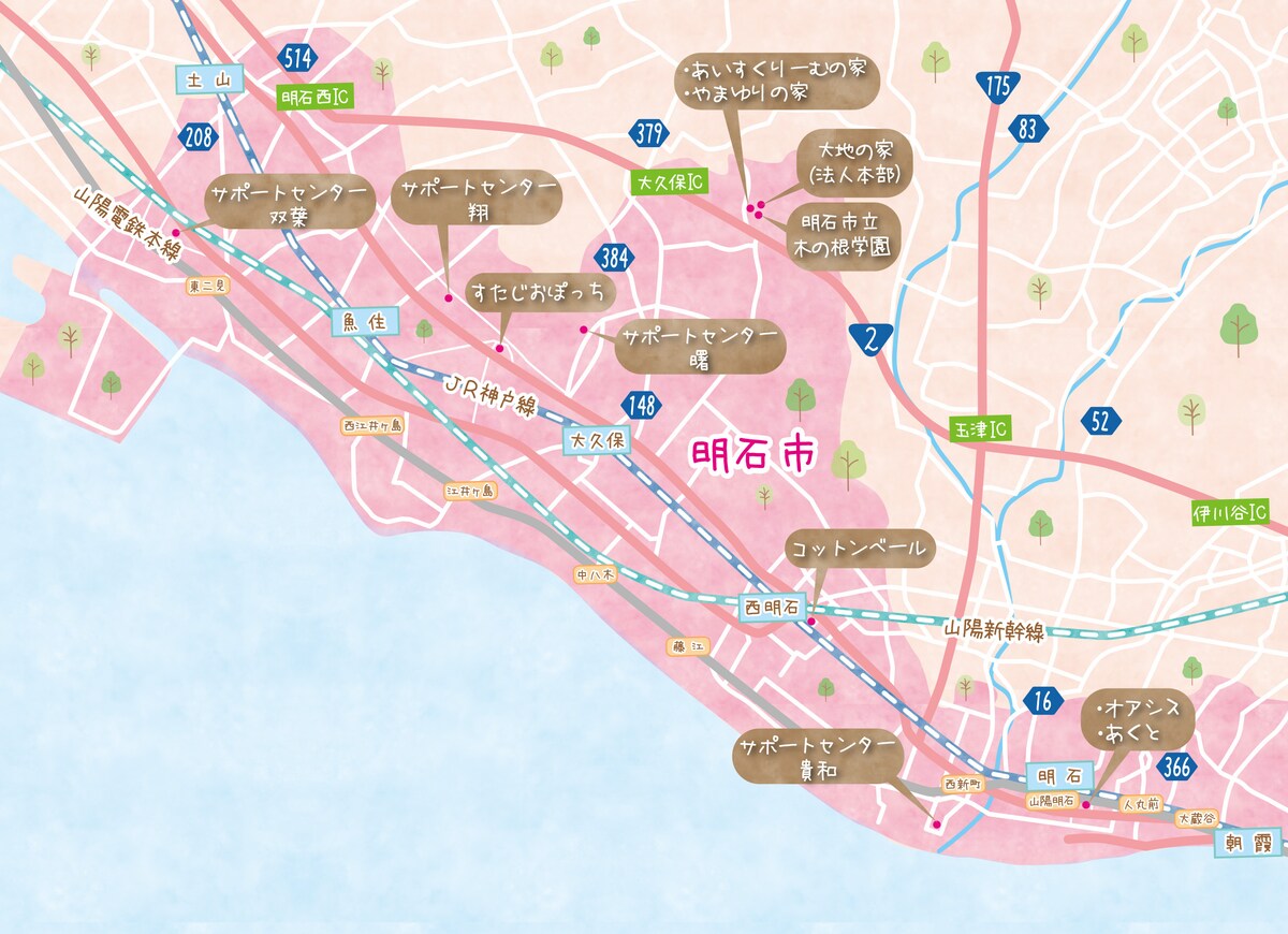 【33】施設の所在地を示すマップデザイン