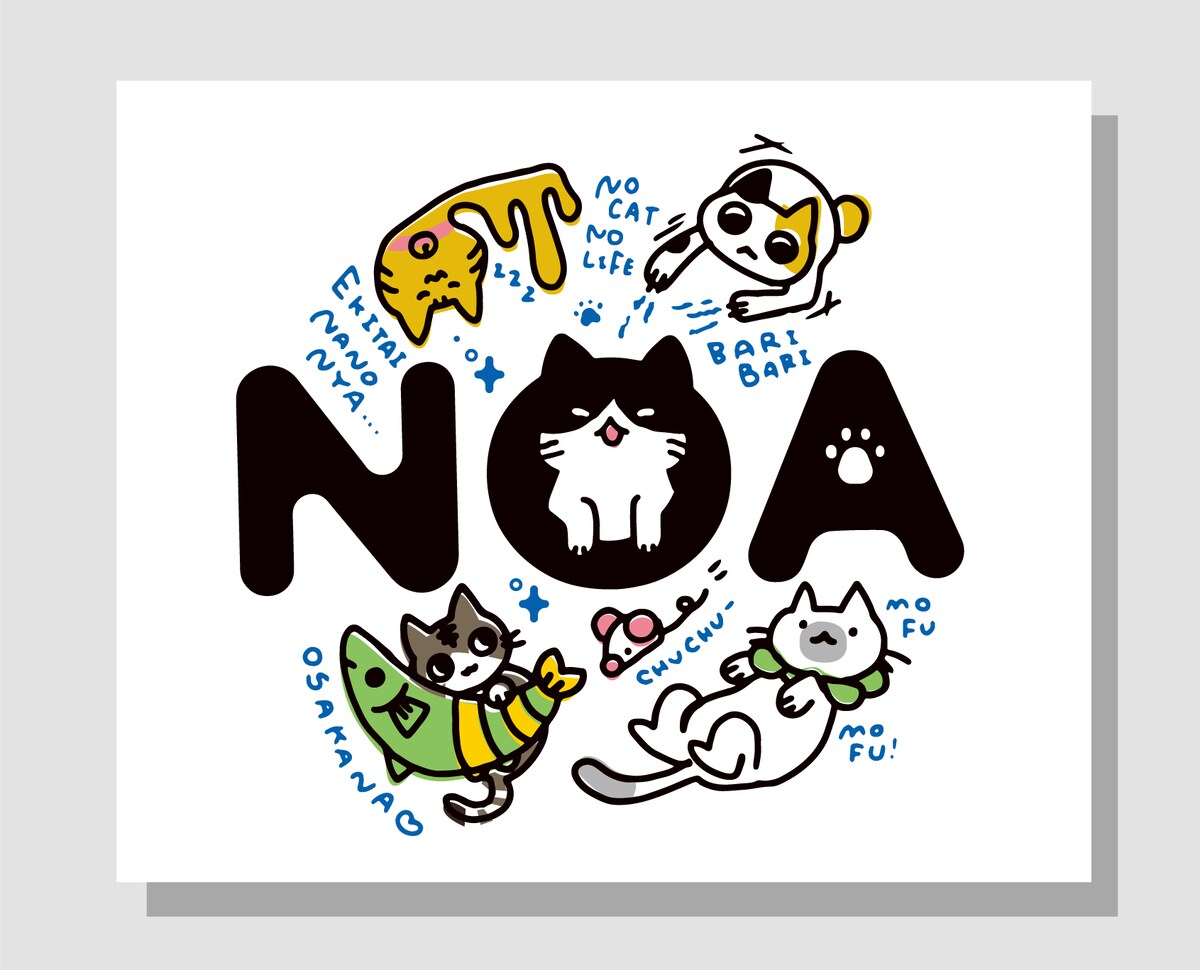 保護猫団体のTシャツ用イラスト