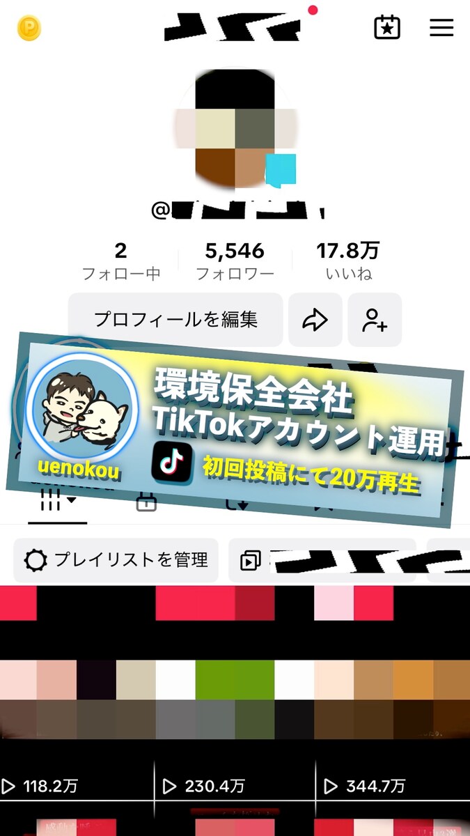 環境保全会社TikTokアカウント運用