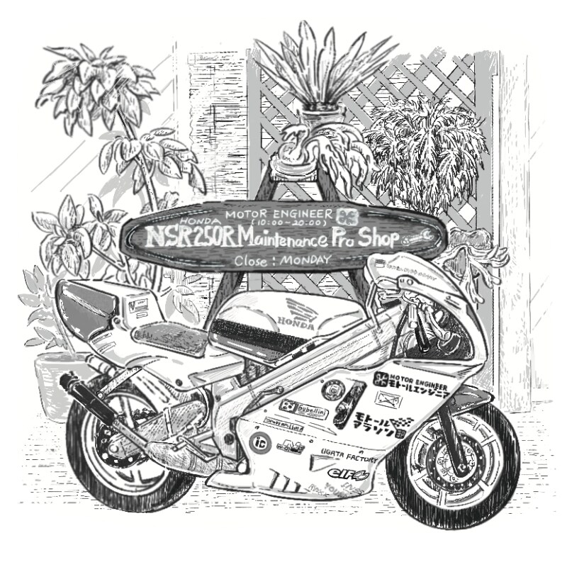 バイクショップ/地域紹介WEB連載コラム挿画