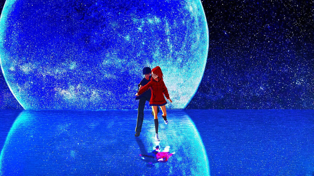 宇宙の中で手を引いて