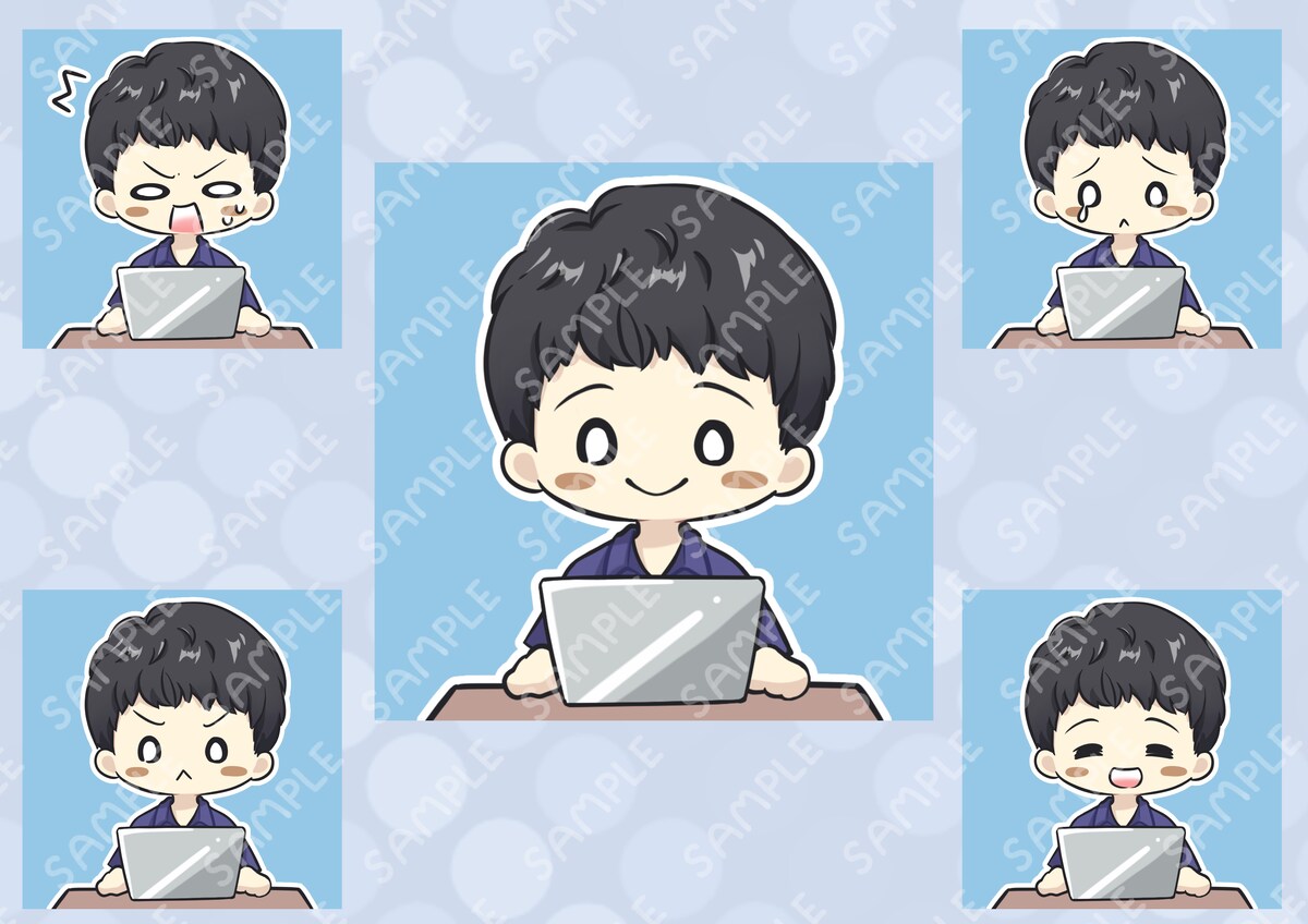 5表情アイコンイラスト