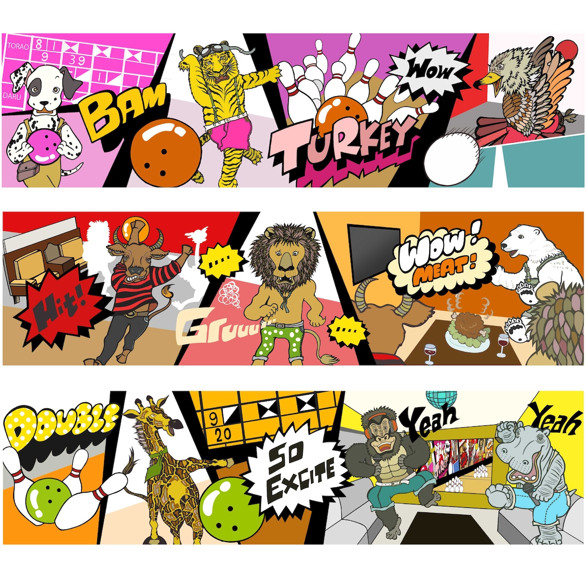 アミューズメント施設の巨大イラスト