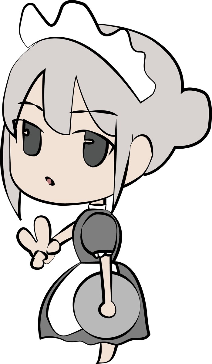 ピースするメイド