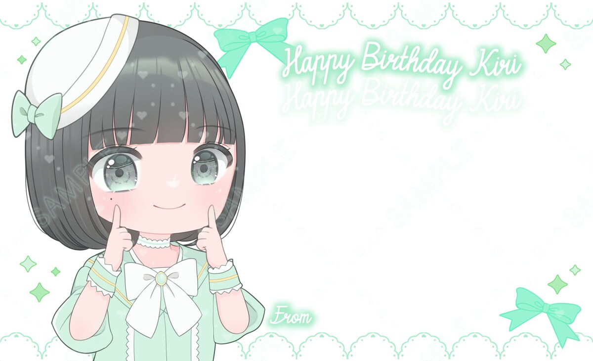 生誕用メッセージカードイラスト