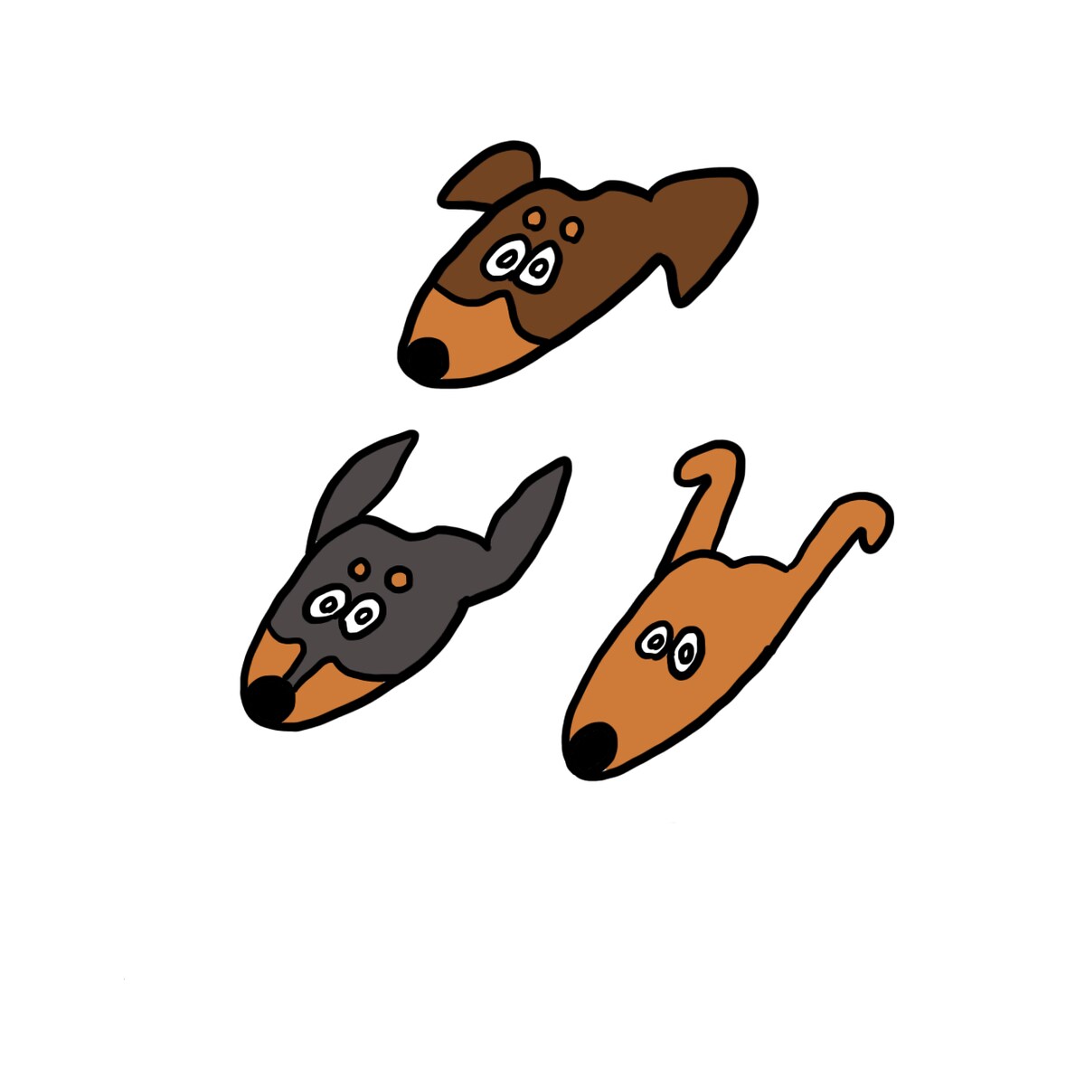犬のイラスト（ミニチュアピンシャー）