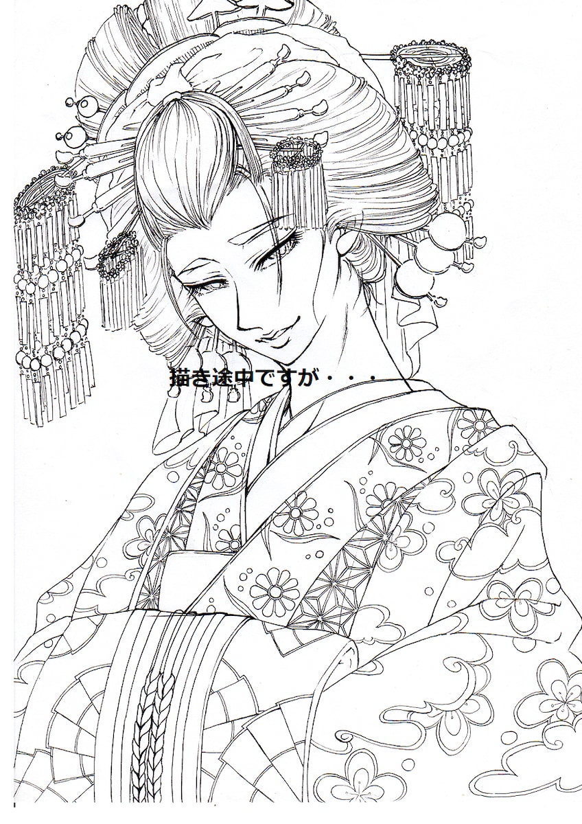 【花魁絵】オリジナル鉛筆画 花魁絵】オリジナル鉛筆画 - メルカリ